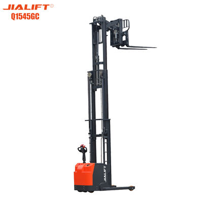 calidad  UL Electric Reach Walkie Stacker Standing On 1500kg Lifting Height 4500mm fábrica